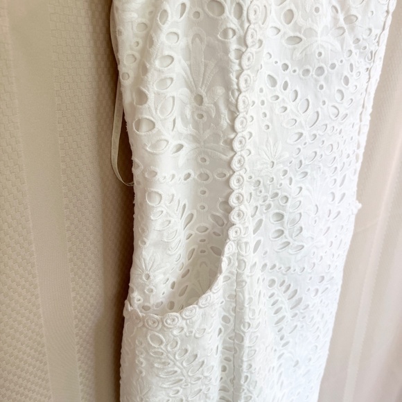 Lilly Pulitzer Shelli Resort White Petal Eyelet Shift Tie Back Dress Sz14 NWT - Picture 14 of 15